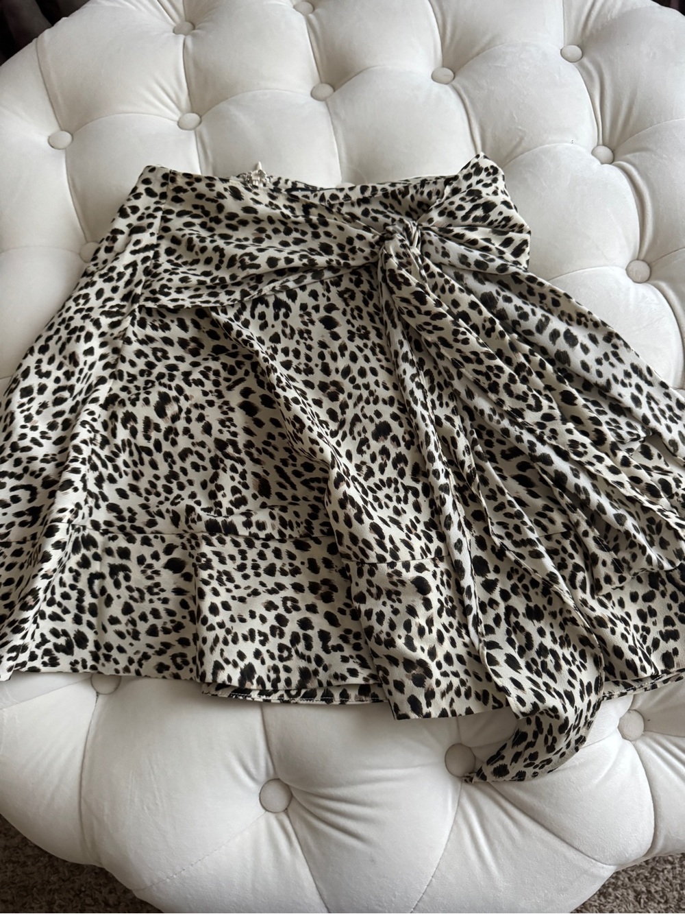 Leopard Print Skirt - Cream and Black